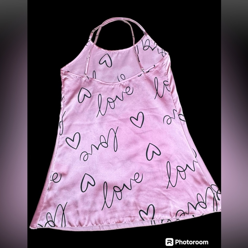 ❗️FINAL PRICE❗️LOVE Letter Print Crisscross Slip Nightdress Sleepwear Nightie - Picture 4 of 9